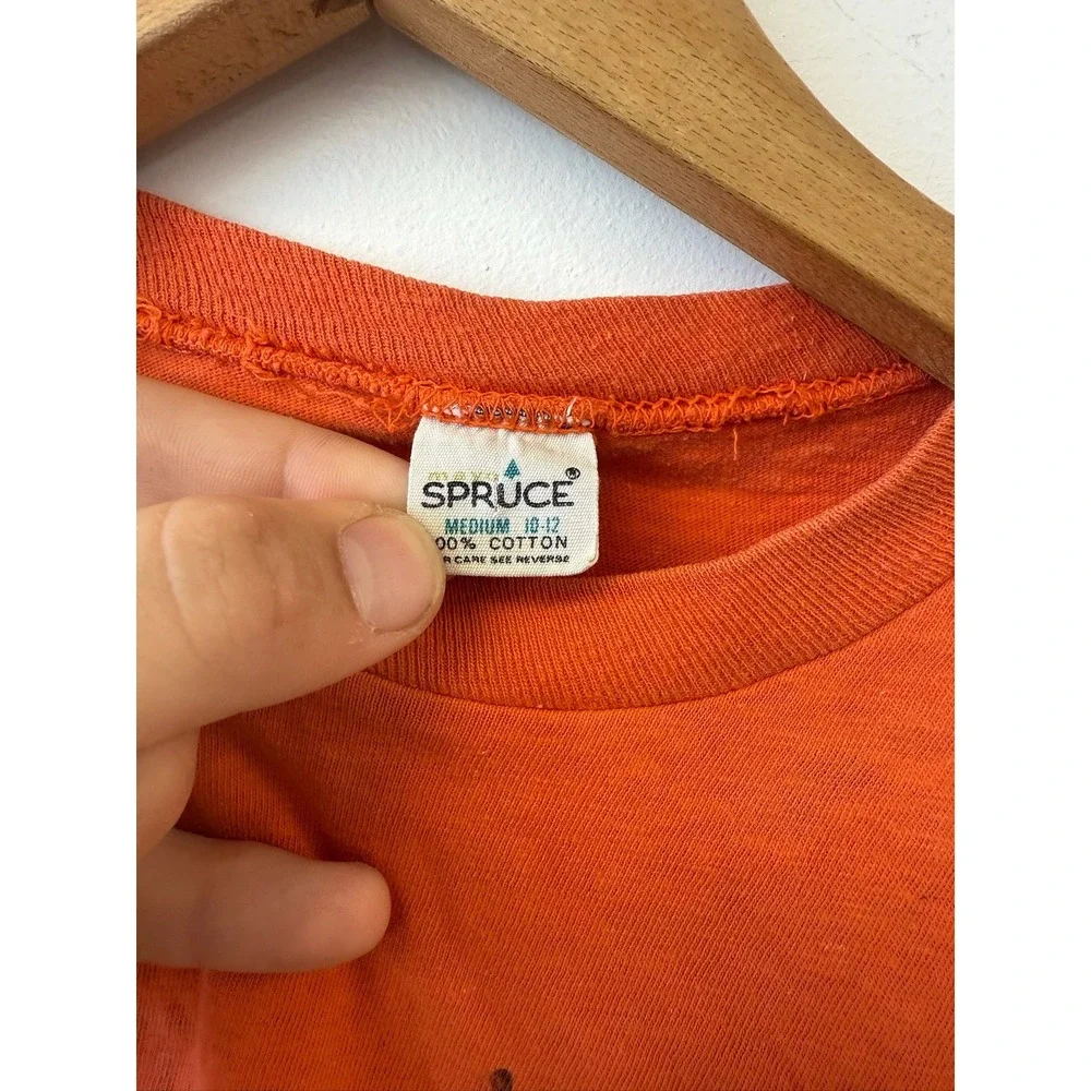 Vintage Miami Dolphins Shirt Kids Medium Orange NFL Football Super Bowl 1974 70s - Picture 3 of 7